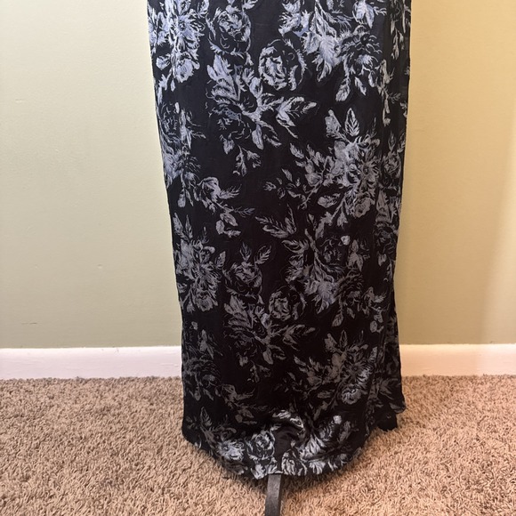 Vintage 90s Y2K Rampage Dress Black Floral Mesh Maxi Boho Retro Prom Goth Small - Picture 4 of 11